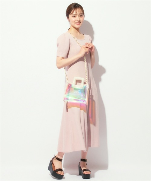 WILLSELECTION（ウィルセレクション）の「バックリボンワッフルフレアワンピース（ワンピース・レディース・ブラック/ライトグレー/ピンク・FREE）」の7枚目の写真