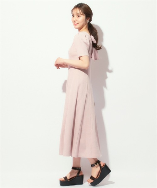 WILLSELECTION（ウィルセレクション）の「バックリボンワッフルフレアワンピース（ワンピース・レディース・ブラック/ライトグレー/ピンク・FREE）」の10枚目の写真