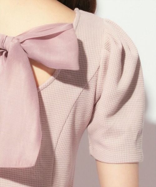 WILLSELECTION（ウィルセレクション）の「バックリボンワッフルフレアワンピース（ワンピース・レディース・ブラック/ライトグレー/ピンク・FREE）」の13枚目の写真
