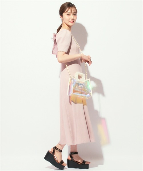 WILLSELECTION（ウィルセレクション）の「バックリボンワッフルフレアワンピース（ワンピース・レディース・ブラック/ライトグレー/ピンク・FREE）」の9枚目の写真