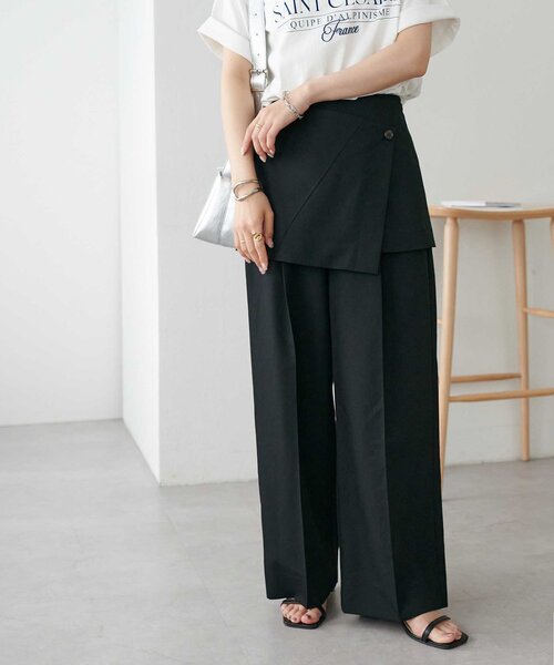 DISCOAT(ディスコート)の「ラップスカートパンツ(その他パンツ・レディース・グレー/ブラック・MEDIUM/LARGE)」の3枚目の写真