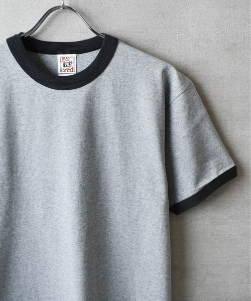 CROSS & STITCH(クロスステッチ)の「【FEW1】【CROSS & STITCH/クロスアンドステッチ】オープンエンド マックスウェイト リンガーTシャツ(Tシャツ/カットソー・メンズ・ブラック×グレー/グレー系1/アイボリー系1/グレー系2/アイボリー系2・MEDIUM/LARGE/X-LARGE)」の3枚目の写真