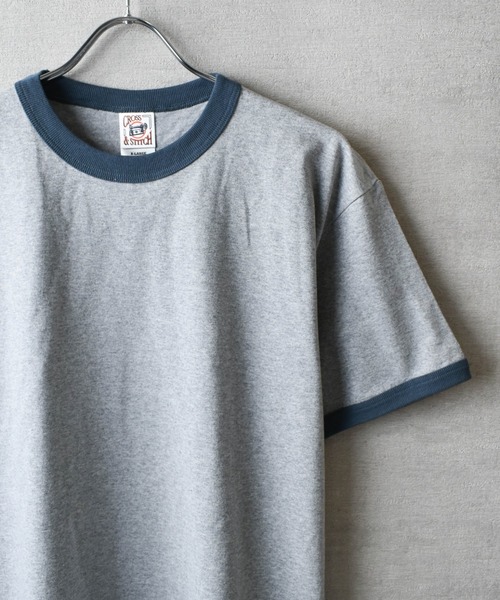 CROSS & STITCH(クロスステッチ)の「【FEW1】【CROSS & STITCH/クロスアンドステッチ】オープンエンド マックスウェイト リンガーTシャツ(Tシャツ/カットソー・メンズ・ブラック×グレー/グレー系1/アイボリー系1/グレー系2/アイボリー系2・MEDIUM/LARGE/X-LARGE)」の1枚目の写真