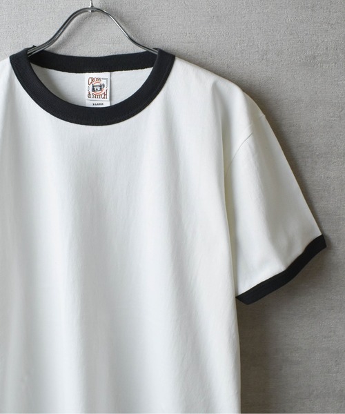 CROSS & STITCH(クロスステッチ)の「【FEW1】【CROSS & STITCH/クロスアンドステッチ】オープンエンド マックスウェイト リンガーTシャツ(Tシャツ/カットソー・メンズ・ブラック×グレー/グレー系1/アイボリー系1/グレー系2/アイボリー系2・MEDIUM/LARGE/X-LARGE)」の4枚目の写真
