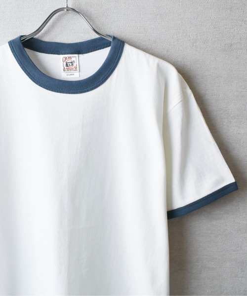 CROSS & STITCH(クロスステッチ)の「【FEW1】【CROSS & STITCH/クロスアンドステッチ】オープンエンド マックスウェイト リンガーTシャツ(Tシャツ/カットソー・メンズ・ブラック×グレー/グレー系1/アイボリー系1/グレー系2/アイボリー系2・MEDIUM/LARGE/X-LARGE)」の5枚目の写真