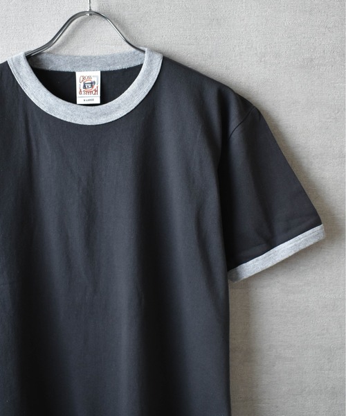 CROSS & STITCH(クロスステッチ)の「【FEW1】【CROSS & STITCH/クロスアンドステッチ】オープンエンド マックスウェイト リンガーTシャツ(Tシャツ/カットソー・メンズ・ブラック×グレー/グレー系1/アイボリー系1/グレー系2/アイボリー系2・MEDIUM/LARGE/X-LARGE)」の2枚目の写真