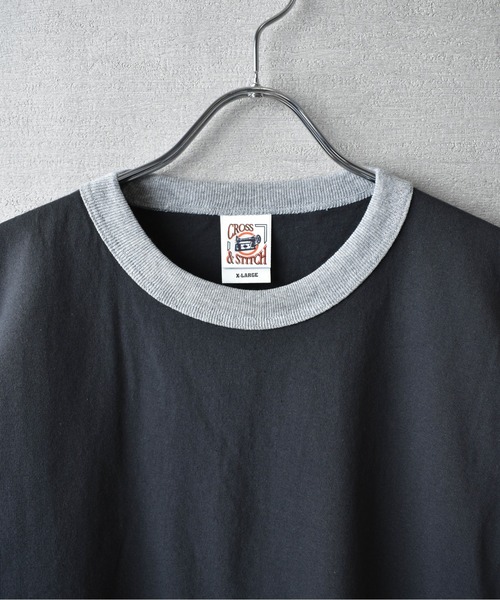 CROSS & STITCH(クロスステッチ)の「【FEW1】【CROSS & STITCH/クロスアンドステッチ】オープンエンド マックスウェイト リンガーTシャツ(Tシャツ/カットソー・メンズ・ブラック×グレー/グレー系1/アイボリー系1/グレー系2/アイボリー系2・MEDIUM/LARGE/X-LARGE)」の14枚目の写真