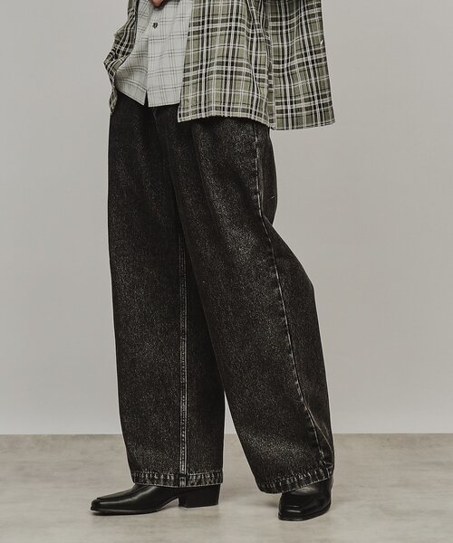 tk.TAKEO KIKUCHI（ティーケータケオキクチ）の「◆ケミカルウォッシュAラインワイドデニム（デニムパンツ・メンズ・チャコールグレー/ブルー・01/02/03）」の17枚目の写真