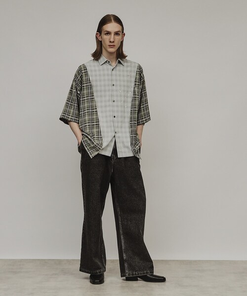 tk.TAKEO KIKUCHI（ティーケータケオキクチ）の「◆ケミカルウォッシュAラインワイドデニム（デニムパンツ・メンズ・チャコールグレー/ブルー・01/02/03）」の16枚目の写真