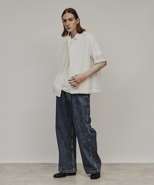 tk.TAKEO KIKUCHI（ティーケータケオキクチ）の「◆ケミカルウォッシュAラインワイドデニム（デニムパンツ・メンズ・チャコールグレー/ブルー・01/02/03）」の12枚目の写真