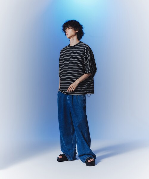 tk.TAKEO KIKUCHI（ティーケータケオキクチ）の「◆ケミカルウォッシュAラインワイドデニム（デニムパンツ・メンズ・チャコールグレー/ブルー・01/02/03）」の20枚目の写真