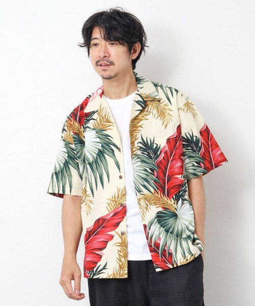 NOLLEY’S(ノーリーズ)の「【Hilo Hattie/ヒロハッティ】別注アロハシャツ MIX LEAF(シャツ/ブラウス・メンズ・ホワイト系その他/グリーン系その他・L/M)」の5枚目の写真