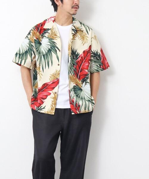 NOLLEY’S(ノーリーズ)の「【Hilo Hattie/ヒロハッティ】別注アロハシャツ MIX LEAF(シャツ/ブラウス・メンズ・ホワイト系その他/グリーン系その他・L/M)」の8枚目の写真