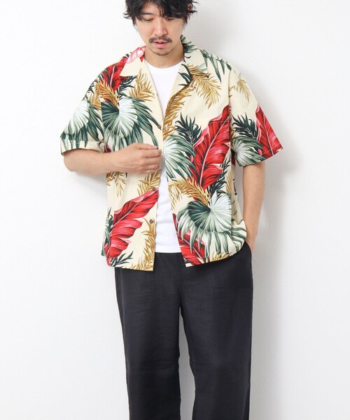 NOLLEY’S(ノーリーズ)の「【Hilo Hattie/ヒロハッティ】別注アロハシャツ MIX LEAF(シャツ/ブラウス・メンズ・ホワイト系その他/グリーン系その他・L/M)」の9枚目の写真