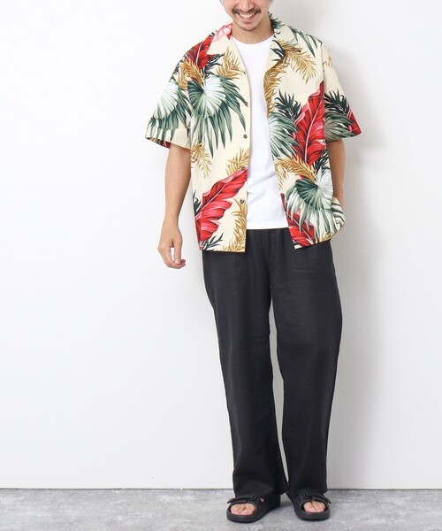 NOLLEY’S(ノーリーズ)の「【Hilo Hattie/ヒロハッティ】別注アロハシャツ MIX LEAF(シャツ/ブラウス・メンズ・ホワイト系その他/グリーン系その他・L/M)」の10枚目の写真