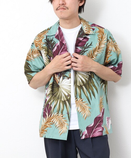 NOLLEY’S(ノーリーズ)の「【Hilo Hattie/ヒロハッティ】別注アロハシャツ MIX LEAF(シャツ/ブラウス・メンズ・ホワイト系その他/グリーン系その他・L/M)」の15枚目の写真