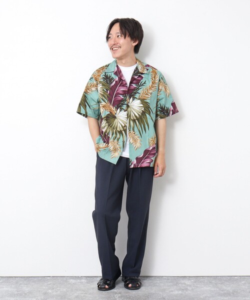 NOLLEY’S(ノーリーズ)の「【Hilo Hattie/ヒロハッティ】別注アロハシャツ MIX LEAF(シャツ/ブラウス・メンズ・ホワイト系その他/グリーン系その他・L/M)」の20枚目の写真