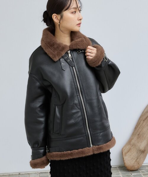 LOUNIE フロントファーレザージャケット LOUNIE フロントファーレザージャケット