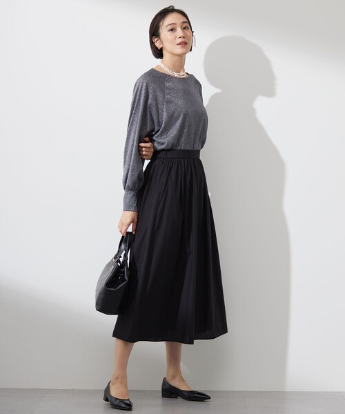 自由区(ジユウク)の「ラメシアー トップス(Tシャツ/カットソー・レディース・ライトグレー系/ベージュ系/グレー系・38)」の11枚目の写真