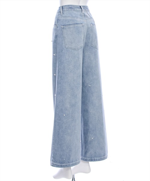 clear（クリア）の「パールワイドデニムパンツ≪2024AW新作≫（デニムパンツ・レディース・ライトブルー・M/S）」の4枚目の写真