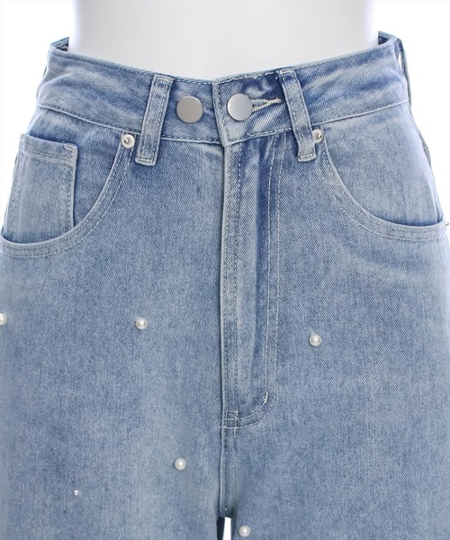 clear（クリア）の「パールワイドデニムパンツ≪2024AW新作≫（デニムパンツ・レディース・ライトブルー・M/S）」の6枚目の写真