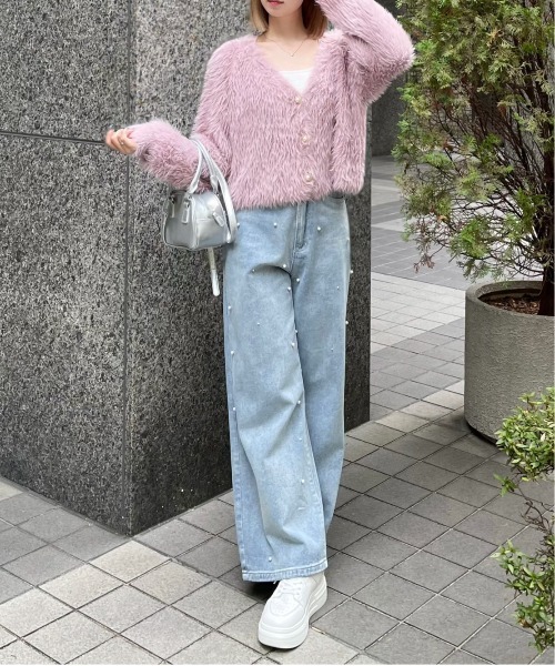 clear（クリア）の「パールワイドデニムパンツ≪2024AW新作≫（デニムパンツ・レディース・ライトブルー・M/S）」の14枚目の写真