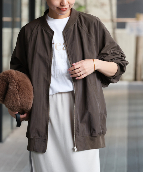 JOURNAL STANDARD relume（ジャーナルスタンダード　レリューム）の「《追加2》ウォッシャブルナイロンタッサーMA-1（MA-1・レディース・ブラウン/カーキ/ネイビー/ベージュ・FREE）」の19枚目の写真