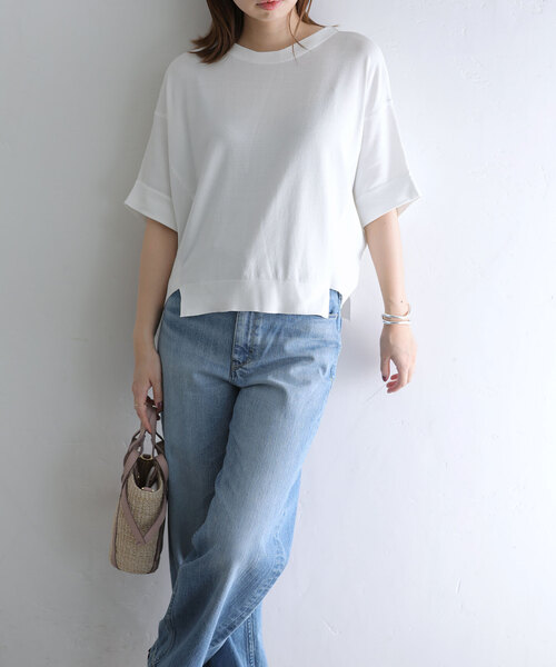 La TOTALITE（ラトータリテ）の「ドルマンスリーブプルオーバー（ニット/セーター・レディース・ブラック/ホワイト/ブルー・FREE）」の2枚目の写真