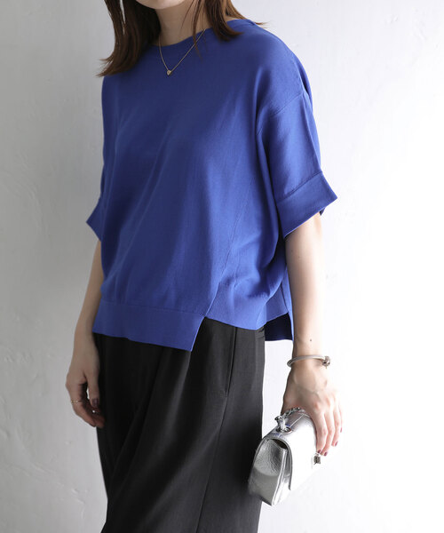 La TOTALITE（ラトータリテ）の「ドルマンスリーブプルオーバー（ニット/セーター・レディース・ブラック/ホワイト/ブルー・FREE）」の3枚目の写真