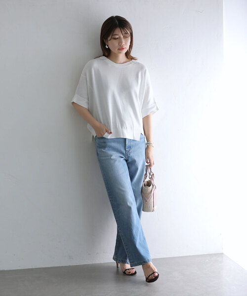 La TOTALITE（ラトータリテ）の「ドルマンスリーブプルオーバー（ニット/セーター・レディース・ブラック/ホワイト/ブルー・FREE）」の22枚目の写真