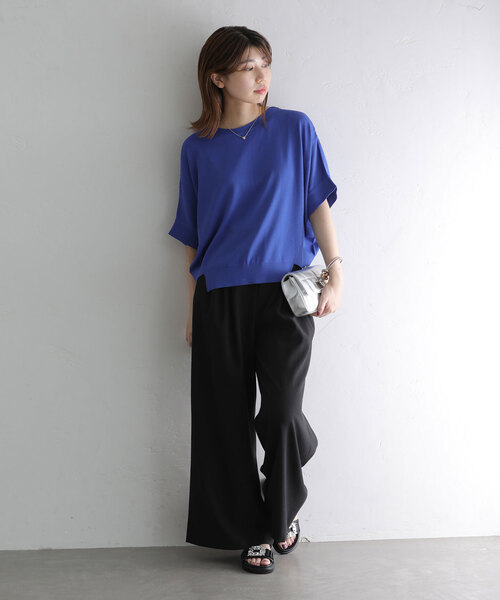 La TOTALITE（ラトータリテ）の「ドルマンスリーブプルオーバー（ニット/セーター・レディース・ブラック/ホワイト/ブルー・FREE）」の14枚目の写真