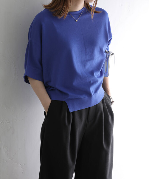 La TOTALITE（ラトータリテ）の「ドルマンスリーブプルオーバー（ニット/セーター・レディース・ブラック/ホワイト/ブルー・FREE）」の16枚目の写真