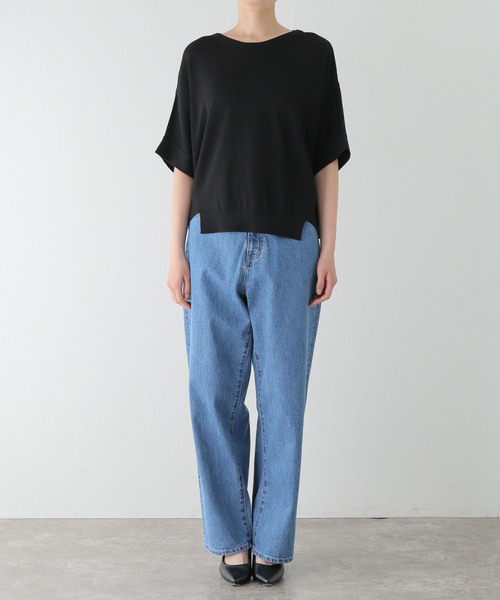 La TOTALITE（ラトータリテ）の「ドルマンスリーブプルオーバー（ニット/セーター・レディース・ブラック/ホワイト/ブルー・FREE）」の6枚目の写真