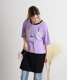 AveAngelina ビキニ型クリスタル切替ワンピTシャツ