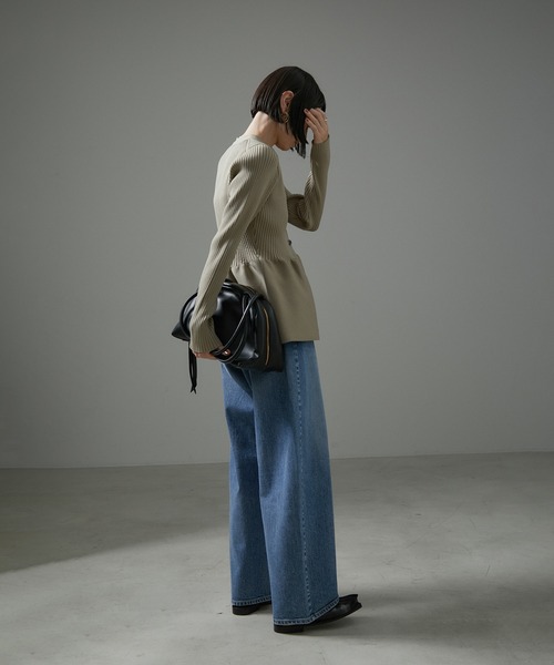 SALON adam et rope'（サロン アダム エ ロペ）の「スプリットレザーミドルボストンバッグ（ボストンバッグ・レディース・オフホワイト/ブラウン/ブラック・FREE）」の18枚目の写真