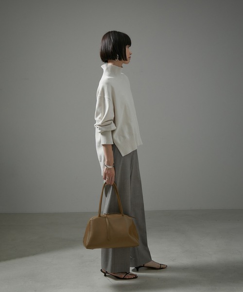 サロンアダムエロペ　スプリットレザーボストンバッグ極美品 SALON adam et rope'｜スプリットレザーミドルボストンバッグ 2