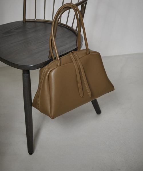 SALON adam et rope'（サロン アダム エ ロペ）の「スプリットレザーミドルボストンバッグ（ボストンバッグ・レディース・オフホワイト/ブラウン/ブラック・FREE）」の7枚目の写真