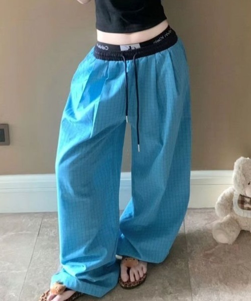 Vipoa（ヴィポア）の「チェックワイドレッグパンツ（その他パンツ・レディース・ブルー/ネイビー・FREE）」の15枚目の写真