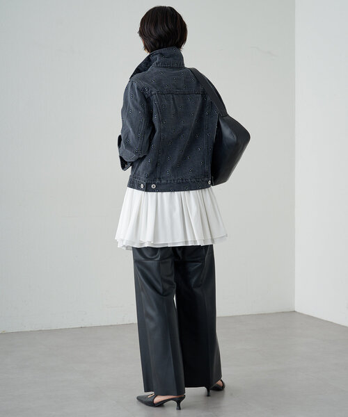 LOUNGEDRESS（ラウンジドレス）の「花柄刺繍デニムジャケット（デニムジャケット・レディース・ブルー/ブラック・FREE）」の7枚目の写真