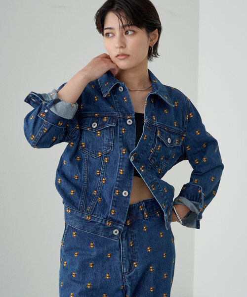 LOUNGEDRESS（ラウンジドレス）の「花柄刺繍デニムジャケット（デニムジャケット・レディース・ブルー/ブラック・FREE）」の20枚目の写真
