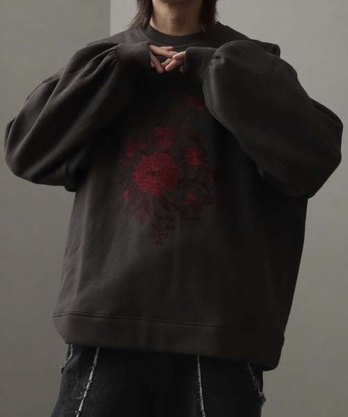 welise（ウェライズ）の「【welise/ウェライズ】HQヘビーウェイトスウェット モードフラワーエンブロイド オーバーサイズプルオーバー（スウェット・メンズ・ブラック系その他2/グレー系その他/ホワイト系その他2/ブラック系その他/ブラック系その他3/ホワイト系その他/ブラック系その他4/グレー系その他2・S/M/L）」の15枚目の写真