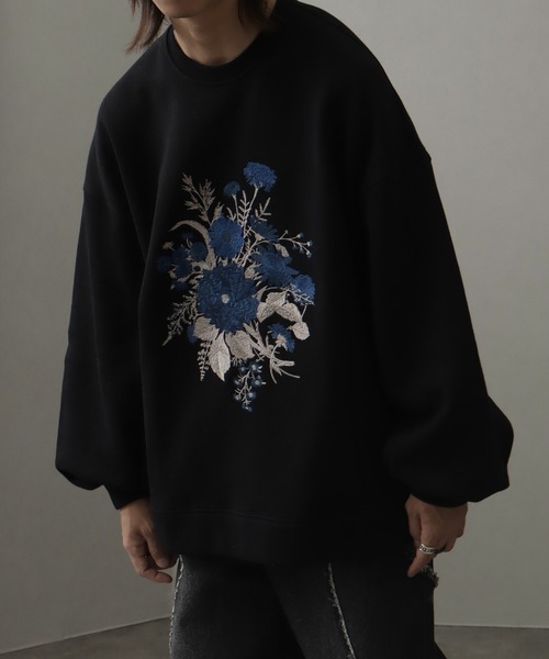 welise（ウェライズ）の「【welise/ウェライズ】HQヘビーウェイトスウェット モードフラワーエンブロイド オーバーサイズプルオーバー（スウェット・メンズ・ブラック系その他2/グレー系その他/ホワイト系その他2/ブラック系その他/ブラック系その他3/ホワイト系その他/ブラック系その他4/グレー系その他2・S/M/L）」の14枚目の写真