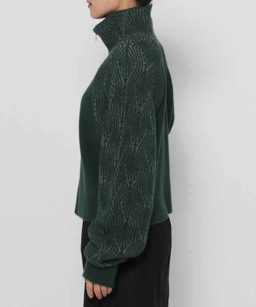 HARE（ハレ）の「ハイショクジップニットカーディガン(HARE)（カーディガン/ボレロ・レディース・グリーン/ブラック・FREE）」の12枚目の写真