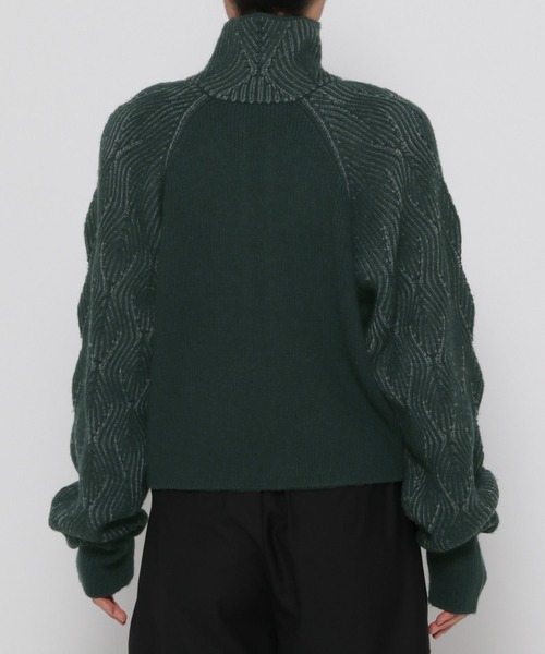 HARE（ハレ）の「ハイショクジップニットカーディガン(HARE)（カーディガン/ボレロ・レディース・グリーン/ブラック・FREE）」の13枚目の写真