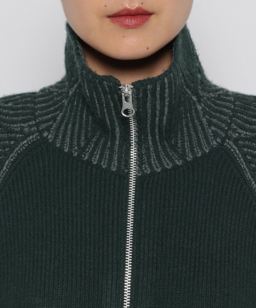 HARE（ハレ）の「ハイショクジップニットカーディガン(HARE)（カーディガン/ボレロ・レディース・グリーン/ブラック・FREE）」の15枚目の写真