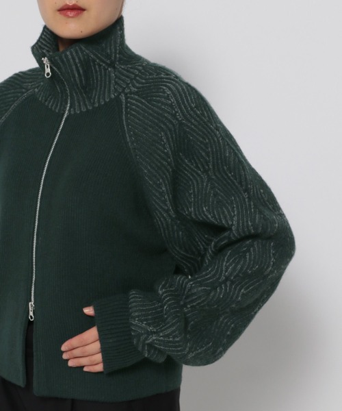 HARE（ハレ）の「ハイショクジップニットカーディガン(HARE)（カーディガン/ボレロ・レディース・グリーン/ブラック・FREE）」の16枚目の写真