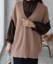 HusHusH Vネックラメベスト