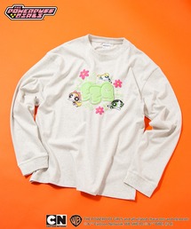 LB/S  | 【パワーパフ ガールズ】ロンT オリジナルデザイン  ドロップショルダー ビッグシルエット ユニセックス(Tシャツ/カットソー)