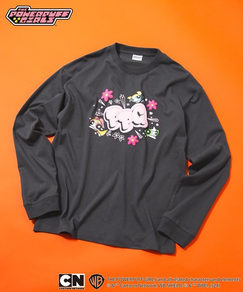 LB/S （エルビーエス）の「【パワーパフ ガールズ】ロンT オリジナルデザイン  ドロップショルダー ビッグシルエット ユニセックス（Tシャツ/カットソー・メンズ・チャコールグレー/ホワイト/オフホワイト・MEDIUM/SMALL/LARGE）」の3枚目の写真