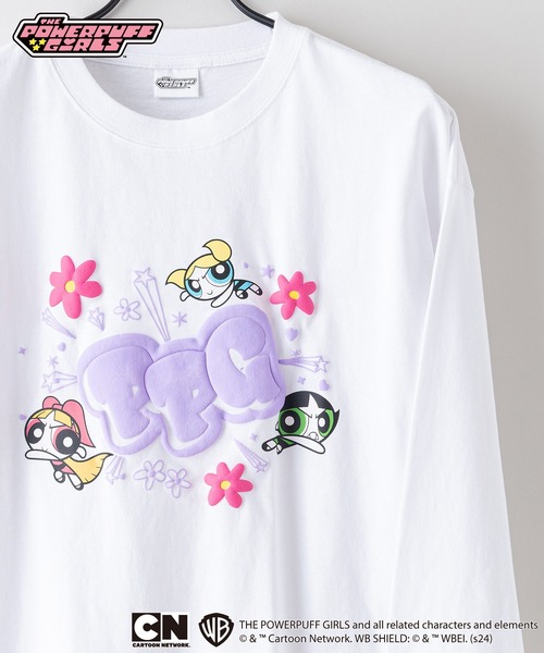 LB/S （エルビーエス）の「【パワーパフ ガールズ】ロンT オリジナルデザイン  ドロップショルダー ビッグシルエット ユニセックス（Tシャツ/カットソー・メンズ・チャコールグレー/ホワイト/オフホワイト・MEDIUM/SMALL/LARGE）」の6枚目の写真